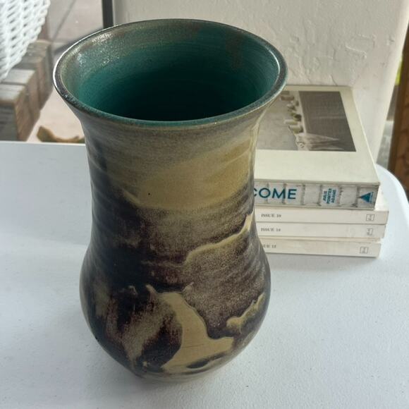 Signed Studio Art Pottery Vase Glazed Hand Thrown Signed Stoneware Frances - Picture 3 of 16